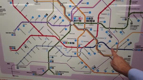 Europa Italien Milano 2023 Den Nya Linjen Blu Tunnelbana Från — Stockvideo