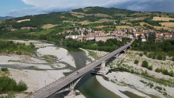 Eropa Italia Emilia Romagna Val Trebbia Pandangan Udara Drone Tentang — Stok Video
