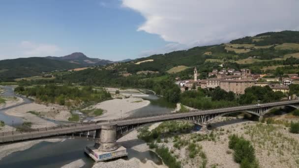 Ευρώπη Ιταλία Emilia Romagna Val Trebbia Επανδρωμένη Εναέρια Άποψη Της — Αρχείο Βίντεο