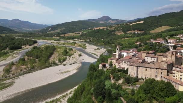 Europa Italia Rivergaro Emilia Romagna Vedere Aeriană Castelului Rivalta — Videoclip de stoc