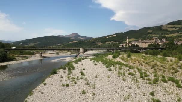 Avrupa Talya Emilia Romagna Val Trebbia Nehir Kuraklığı Kuraklık Acil — Stok video