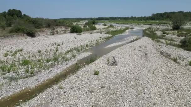 Avrupa Talya Emilia Romagna Val Trebbia Nehir Kuraklığının Kuraklık Suyunun — Stok video