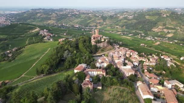 Europa Italië Rivergaro Emilia Romagna Uitzicht Vanuit Drone Het Kasteel — Stockvideo