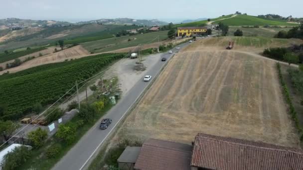 Europa Italia Rivergaro Emilia Romaña Vista Aérea Drone Del Castillo — Vídeos de Stock