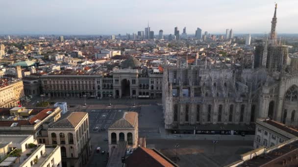 Europe Italie Milan Vue Aérienne Par Drone Cathédrale Gothique Piazza — Video
