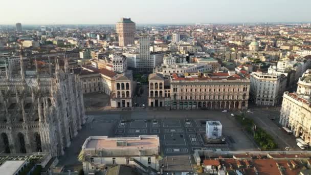 Europa Italien Mailand Drohnen Luftaufnahme Der Gotischen Kathedrale Piazza Duomo — Stockvideo