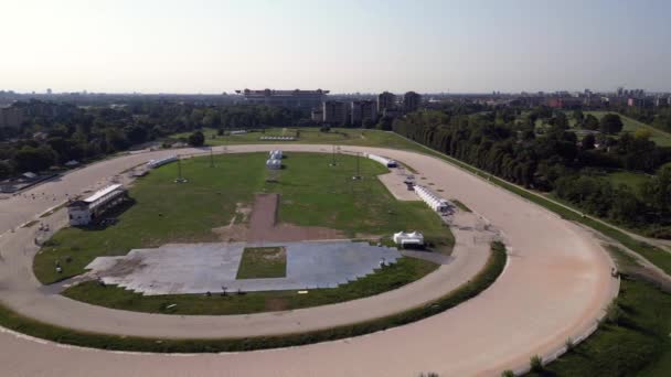 意大利 米兰欧洲 意大利米兰拉莫拉河畔 米兰A 希望在那里建造新的足球场 而不是圣西罗 无人驾驶飞机的空中景观 — 图库视频影像