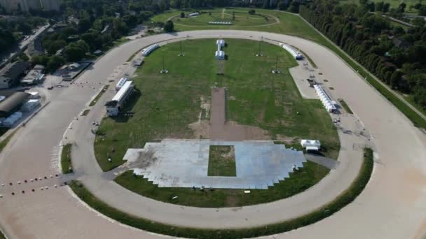 意大利 米兰欧洲 意大利米兰拉莫拉河畔 米兰A 希望在那里建造新的足球场 而不是圣西罗 无人驾驶飞机的空中景观 — 图库视频影像