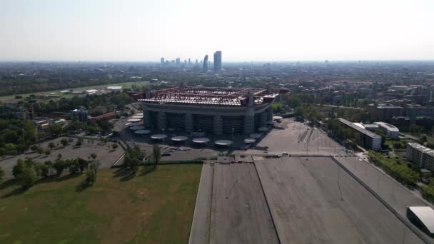 Europa Italien Mailand Luftaufnahme Des Fußballstadions San Siro Giuseppe Meazza — Stockvideo