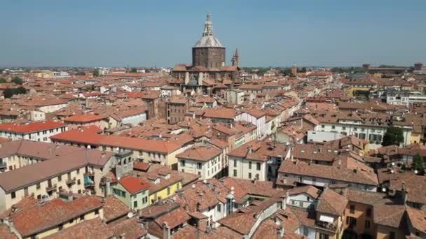 Europa Italien Pavia Flygfoto Över Pavia City Lombardiet Med Katedralen — Stockvideo