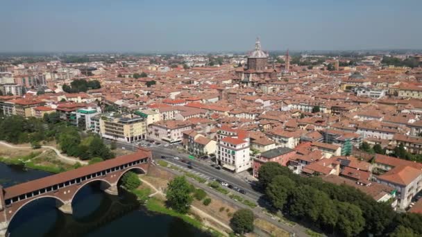 Europa Italien Pavia Drohnen Luftaufnahme Von Pavia City Der Lombardei — Stockvideo