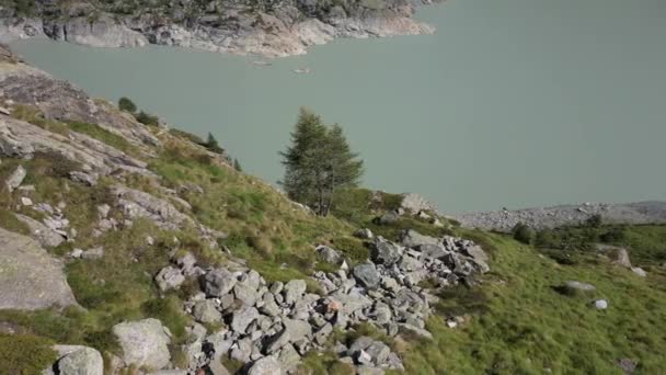 Europa Itália Sondrio Lombardia Alpe Gera Glaciar Fellaria Barragem Mountain — Vídeo de Stock