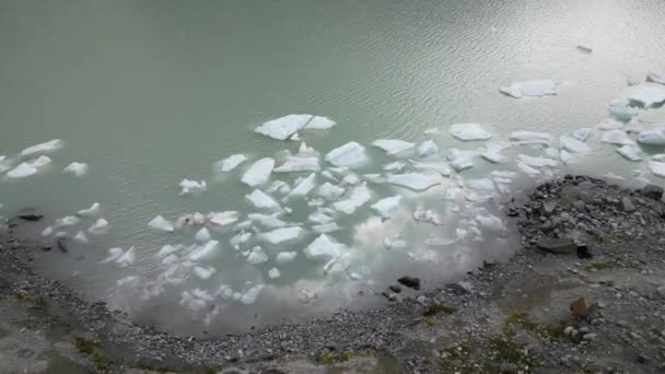 Vista Dal Drone Del Ghiacciaio Fellaria Che Scioglie Gli Iceberg — Video Stock