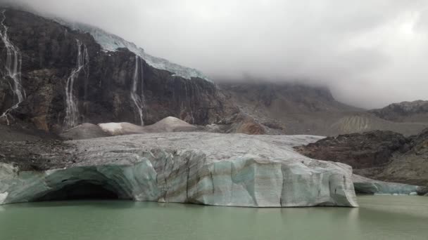 Ευρώπη Ιταλία Sondrio Valmalenco Alpe Gera Drone Άποψη Του Παγετώνα — Αρχείο Βίντεο