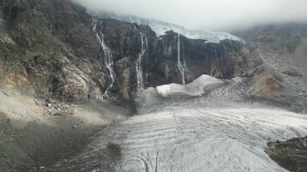 Evropa Itálie Sondrio Valmalenco Pohled Alpe Gera Drone Ledovec Fellaria — Stock video