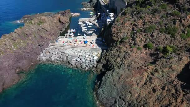 Europa Italia Framura Pequeño Pueblo Mar Liguria Vista Aérea Drones — Vídeo de stock