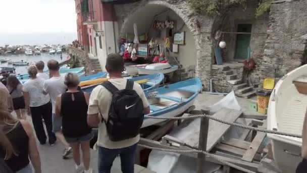 Europe Italy Liguria Cinque Terre Riomaggiore Cinque Terre Increasingly Popular — Stock Video