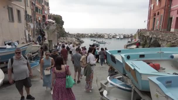 Europa Italië Ligurië Cinque Terre Riomaggiore Cinque Terre Wordt Steeds — Stockvideo