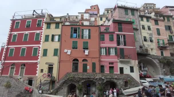 Avrupa Talya Ligurya Cinque Terre Riomaggiore Cinque Terre Dünyanın Dört — Stok video
