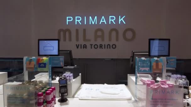 Europa Italien Milano 2023 Öppningsbutik Primark Butik Centrum Staden Torino — Stockvideo