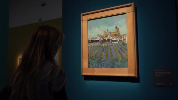 Europe Italy Milan 2023 Van Gogh Art Exposition Expo Mudec — Stock Video