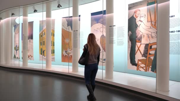 Európa Olaszország Milánó 2023 Van Gogh Művészeti Kiállítás Mudec Múzeumban — Stock videók