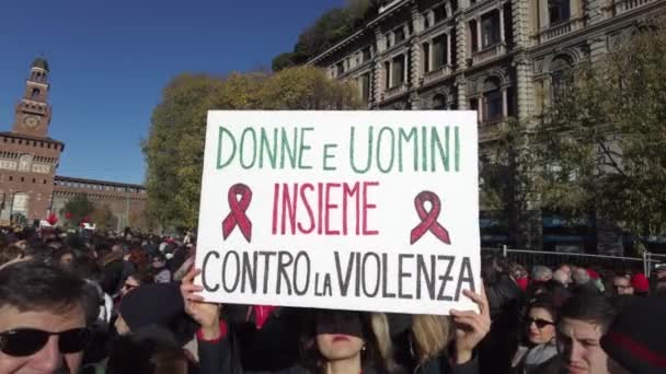 Europa Italien Milano 2023 November Världsdagen Mot Våld Mot Kvinnor — Stockvideo