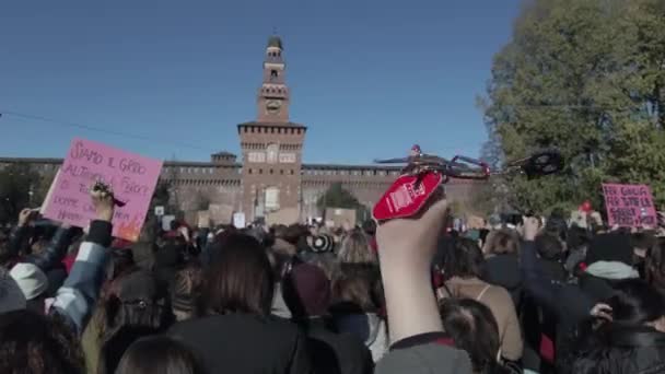 Europa Italien Mailand November 2023 November Welttag Gegen Gewalt Gegen — Stockvideo