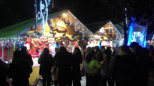 Europe Italy Milan 2023 Christmas Park Playground Fun Rides Pornota — стокове відео