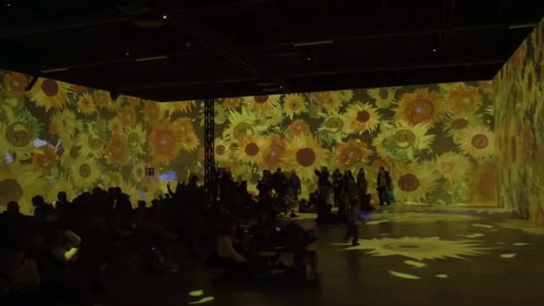 Európa Olaszország Milánó 2023 Van Gogh Digitális Művészeti Kiállítás Van — Stock videók