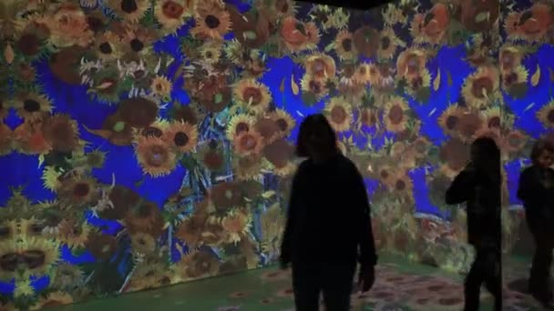 Europe Italy Milan 2023 Van Gogh Digital Art Expo Van — Stock Video
