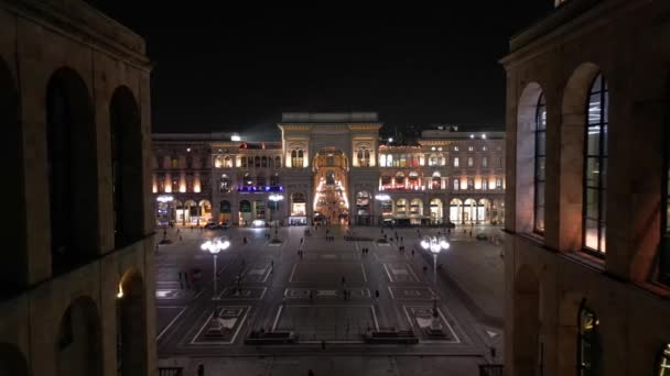 Europe Itálie Milan 2024 Milán Katedrála Piazza Duomo Noci Drone — Stock video