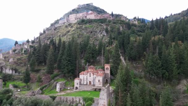 Mystras Mistras Also Known Chronicle Morea Myzethras Myzithras Fortified Town — Stock Video