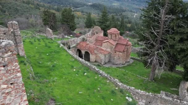 Mystras Veya Mistras Yunanistan Peloponnese Eyaletinin Laconia Şehrinde Yer Alan — Stok video