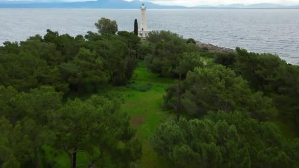 Drone Vista Aérea Isla Githio Ciudad Gythio Laconia Peloponne Pintoresco — Vídeo de stock