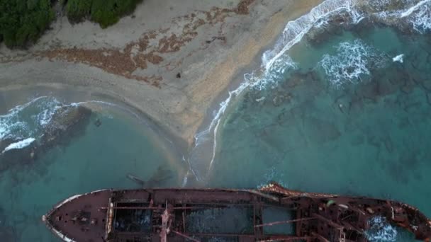 Valtaki Beach Peloponeso Grecia 2024 Dimitrios Shipwreck Paralia Glyfada Peloponnese — Vídeos de Stock