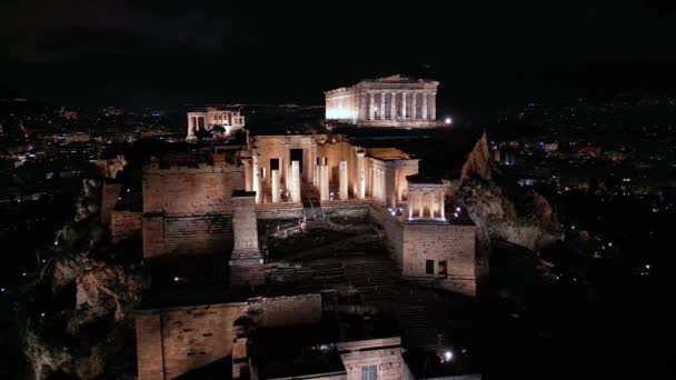 그리스 아크로 폴리스의 항공기 아테네의 파르테논 목적지 아테네의 유네스코 — 비디오