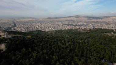 Yunanistan 'da Akropolis, Atina' da Parthenon, Antik Yunanistan 'da insansız hava aracı manzarası - Atene' deki Unesco Heritage dünyası
