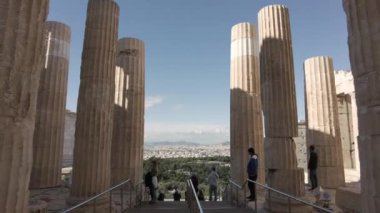 Atina 'da 05,22,2024 Akropolis, Atina' da Parthenon, Yunanistan 'ın ünlü turizm merkezi, Antik Yunan tarihi - Unesco Heritage dünya turistik beldesi
