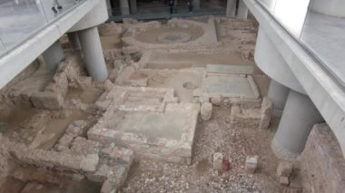 Atina 05,22,2024 Yunanistan 'da Akropolis, Atina' da Parthenon insansız hava aracı görüşü, ünlü Yunan turizm merkezi, Antik Yunanistan tarihi - Arkeoloji müzesi