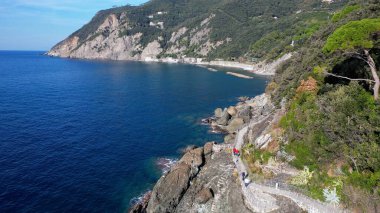 İtalya 'nın kuzeybatısındaki Liguria bölgesinin güzel manzarası.