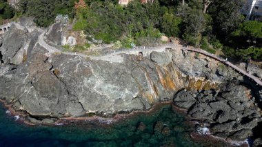 İtalya 'nın kuzeybatısındaki Liguria bölgesinin güzel manzarası.