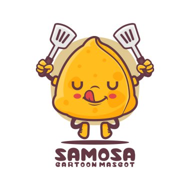 Laddoo çizgi film maskotu. Asya 'nın ünlü yemek vektörü illüstrasyonu. beyaz arkaplanda izole edilmiş