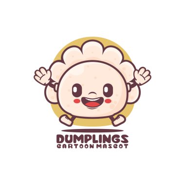 Hamur köftesi çizgi film maskotu. Yemek vektör çizimi. beyaz arkaplanda izole edilmiş