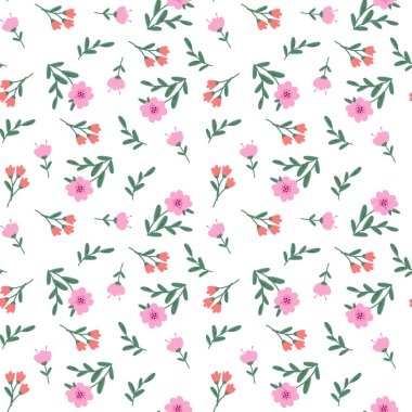 Botanic seamless spring pattern with flowers