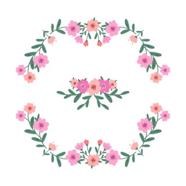 Decorative spring frame with flowers