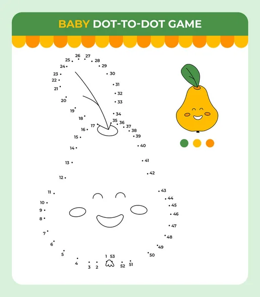 Dot Dot Hra Pro Děti Ovocná Hruška Letní Hra Pro Stock Ilustrace