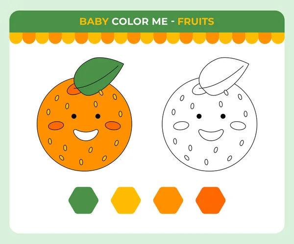 Kleurplaat Voor Kinderen Fruit Oranje Lente Kinderen Spel Rechtenvrije Stockvectors