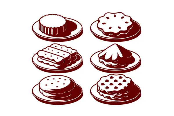 Bisküvi Siluetleri resmi, Vektör Bisküviler, izole edilmiş bisküviler, bir renkli bisküvi resmi, Atıştırmalık resmi, Vektör Kurabiyeleri, Kurabiye İllüstrasyonu, Kurabiye simgesi