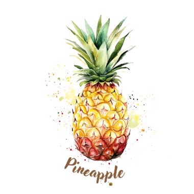 Beyaz arkaplanda ananas suyu rengi